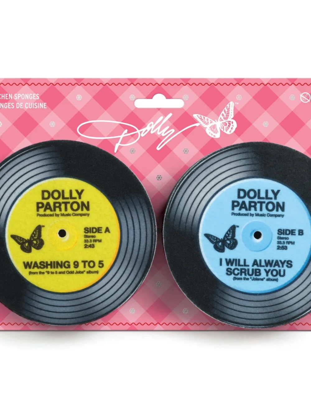 DOLLY PARTON RECORD KITCHEN SPONGES SET OF 2